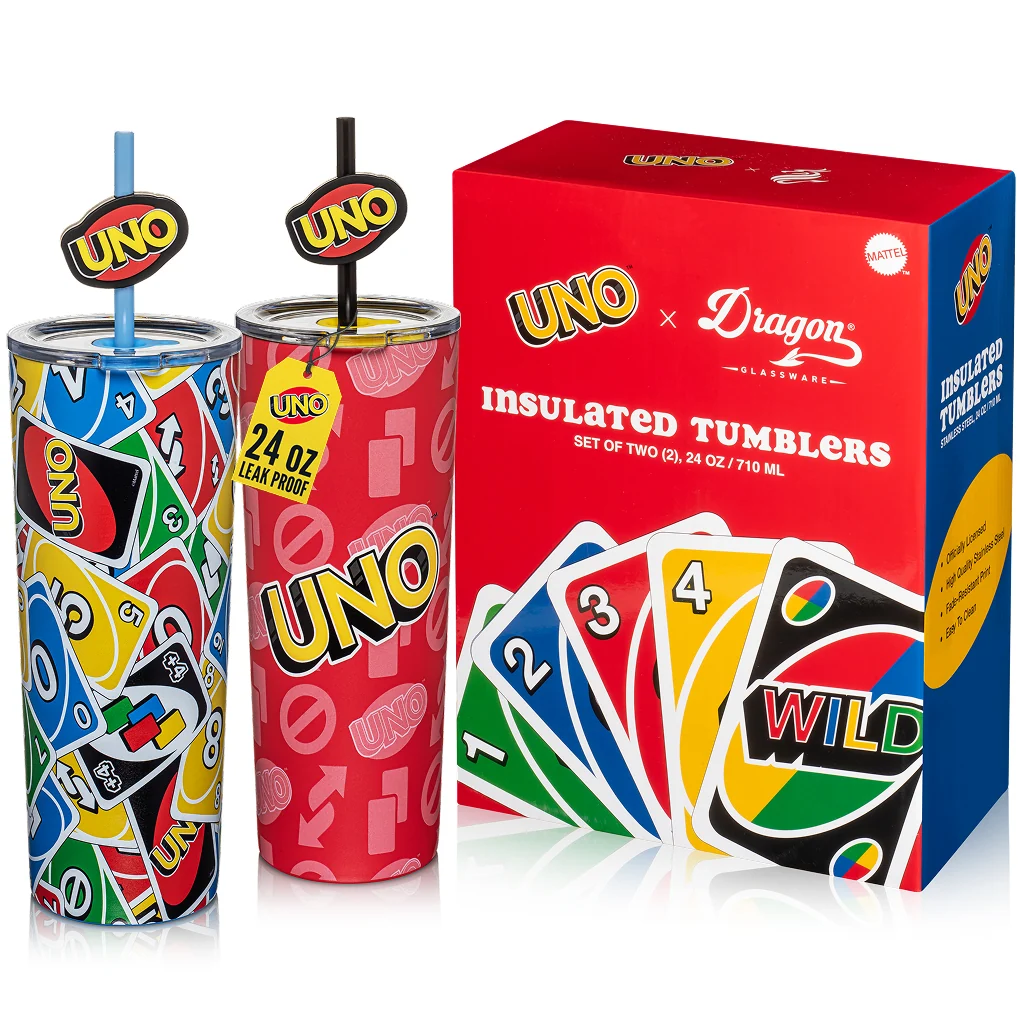 UNO Tumblers - 24 oz Set of 2 (Mattel Creations)