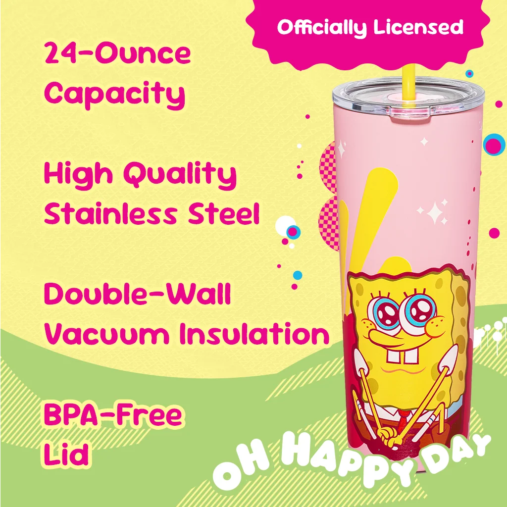 SpongeBob SquarePants Pink Tumbler - 24 oz