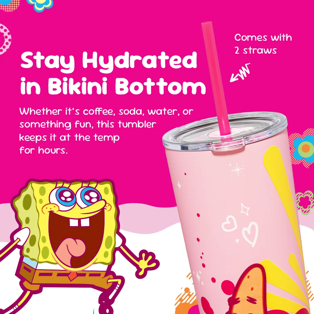 SpongeBob SquarePants Pink Tumbler - 24 oz