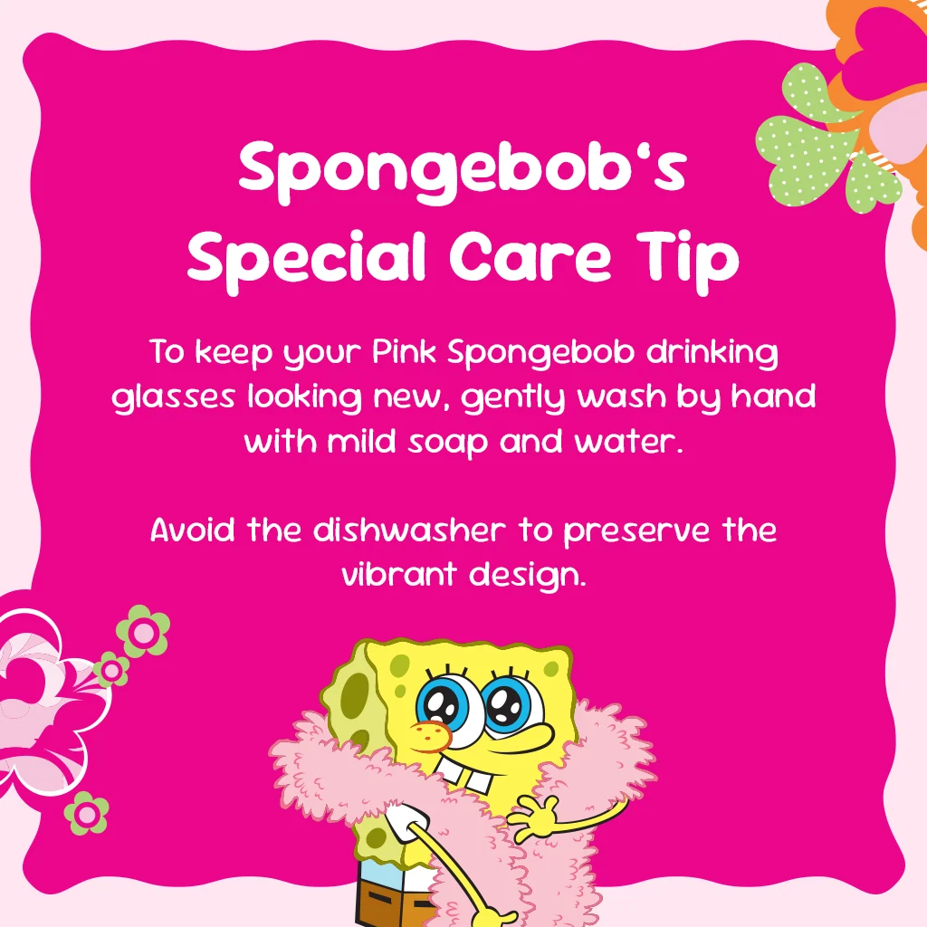 SpongeBob SquarePants Drinking Glasses - Pink