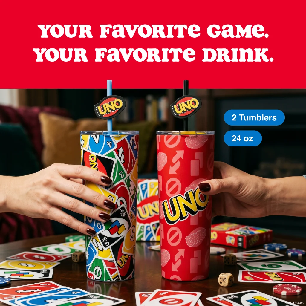 UNO Tumblers - 24 oz Set of 2 (Mattel Creations)