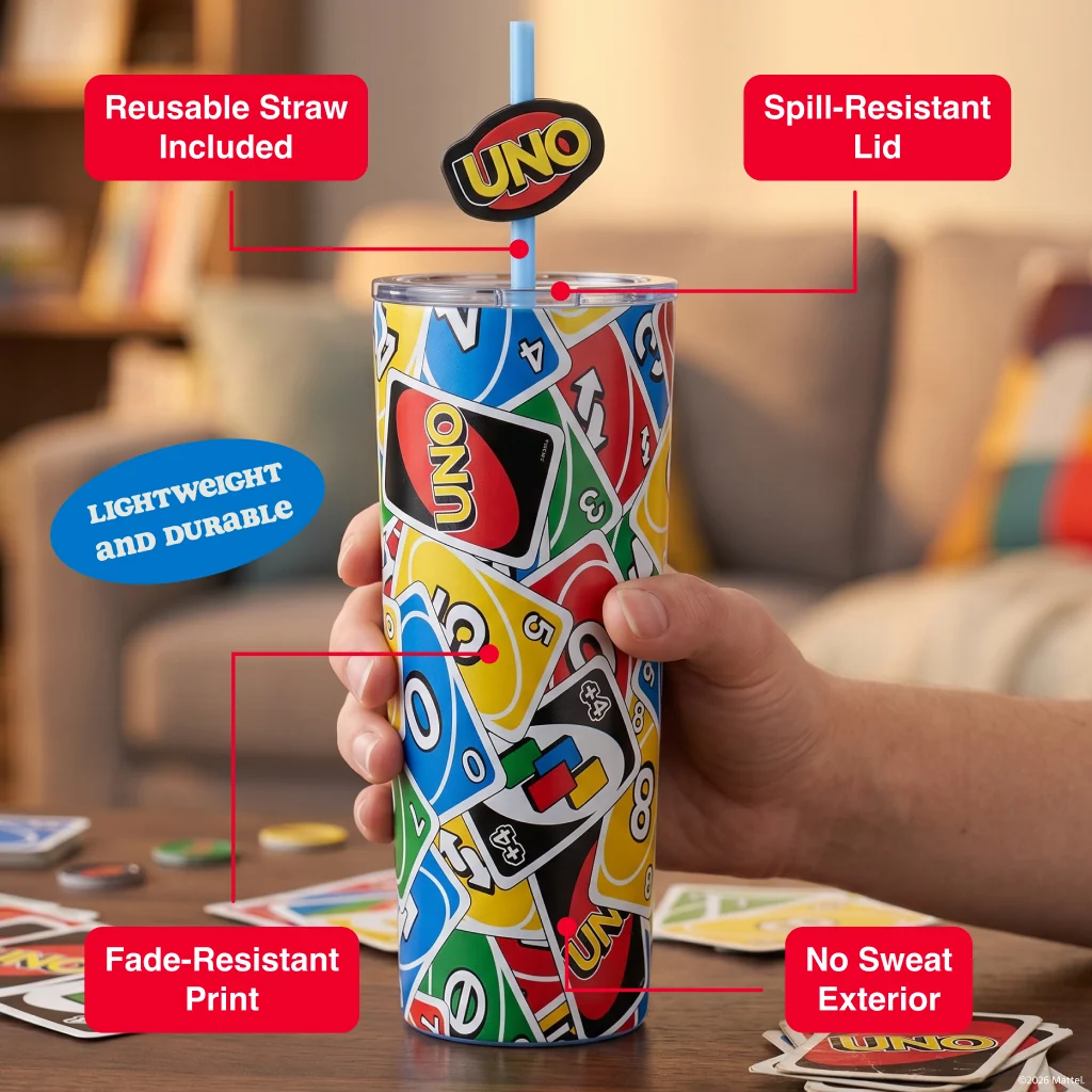 UNO 隨行杯 - 24 oz 兩件套（Mattel Creations）